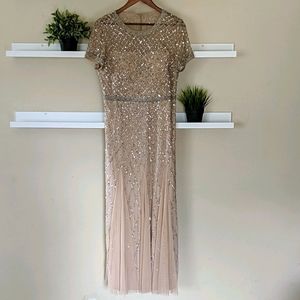Adrianna Papell Beaded Mesh Gown